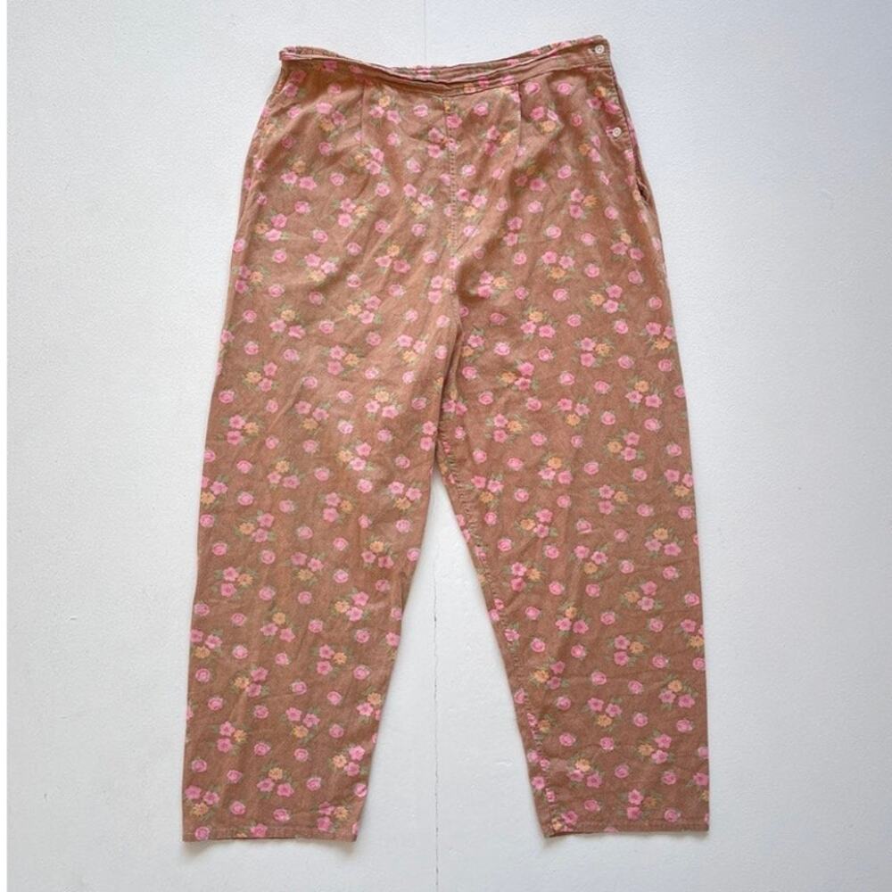 Vtg 50s 60s Rose High Rise Cropped Pants / 32" Waist / Lightweight / Retro